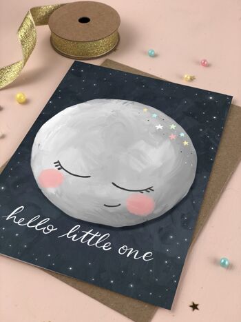 Carte bébé Hello Little One Moon 2