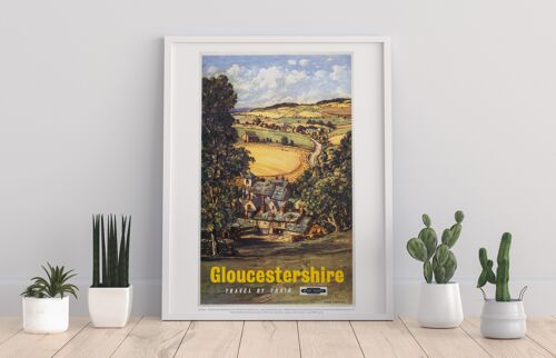 Gloucestershire, Hillside View - 11X14” Premium Art Print