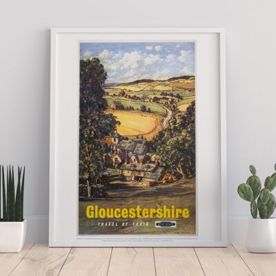 Gloucestershire, Hillside View - 11X14” Premium Art Print