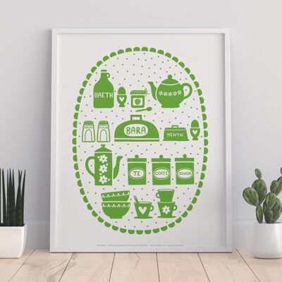 Welsh Food Words- Green - 11X14” Premium Art Print
