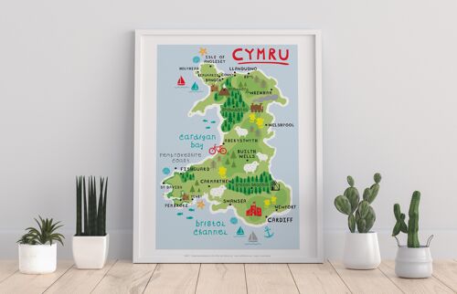 Map Of Wales Key Locations 2 - 11X14” Premium Art Print