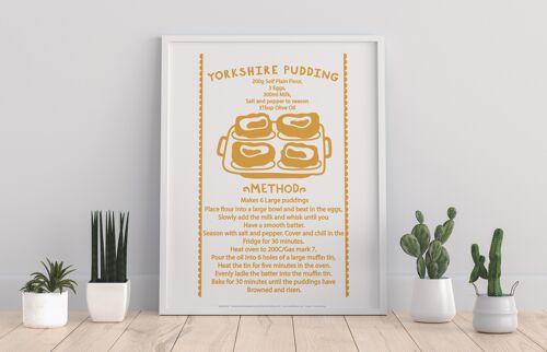 Englsih Recipe- Yorkshire Pudding - 11X14” Premium Art Print
