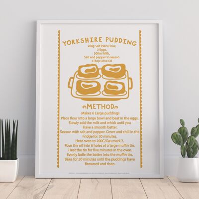 Englsih Recipe- Yorkshire Pudding - 11X14” Premium Art Print