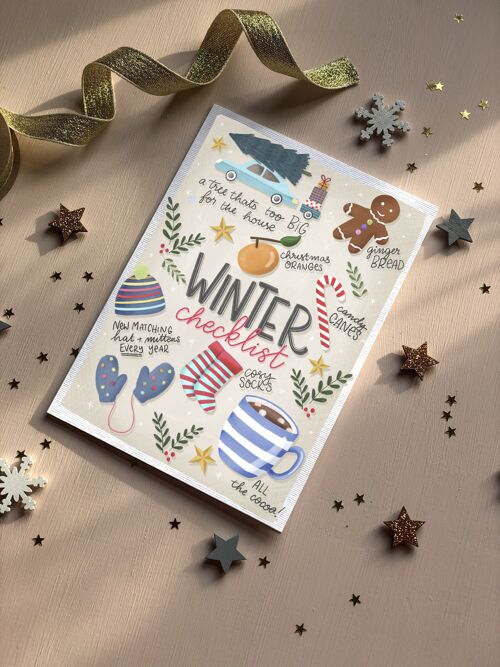 Winter Checklist Christmas card