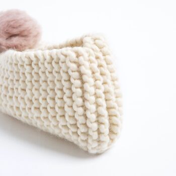 Kit de tricot pour débutants chaussons à pompons Mary Jane 5