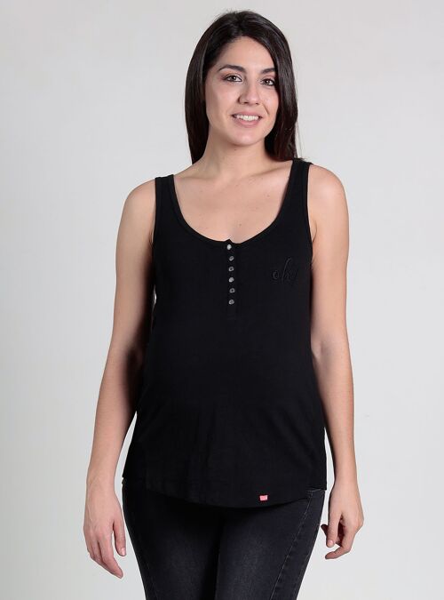 Camiseta nadadora de lactancia - Negro