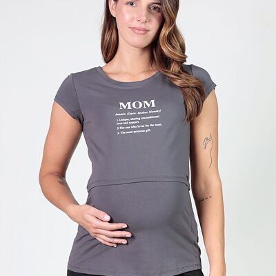 T-shirt d'allaitement maman - gris foncé