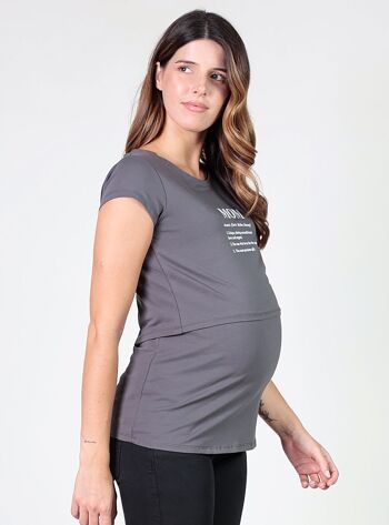 T-shirt d'allaitement maman - gris foncé 2