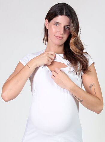 T-shirt d'allaitement maman - Blanc 3
