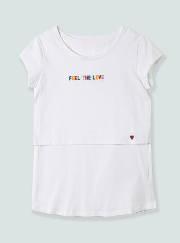 T-shirt d'allaitement Feel the love - Blanc 3