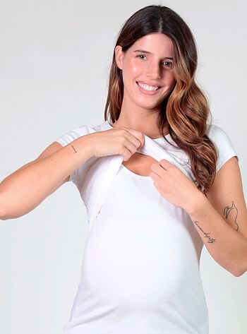 T-shirt d'allaitement Feel the love - Blanc 4