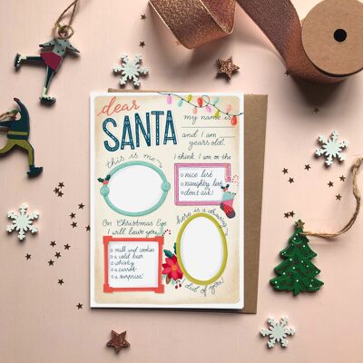 Personalised Santa List Christmas card