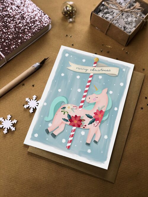 Unicorn Christmas card