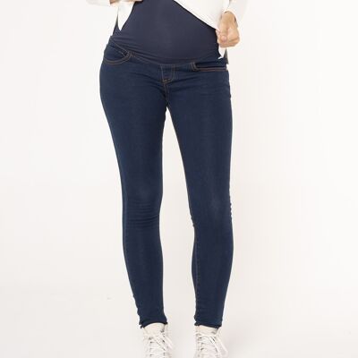 Jegging premaman con pancia alta di base - Indaco