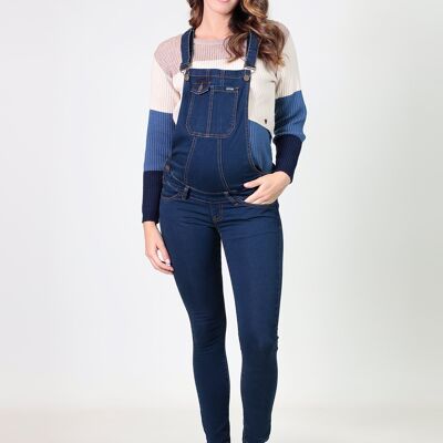 Formaler langer Denim-Overall in dunkler Waschung - Dunkles Indigo