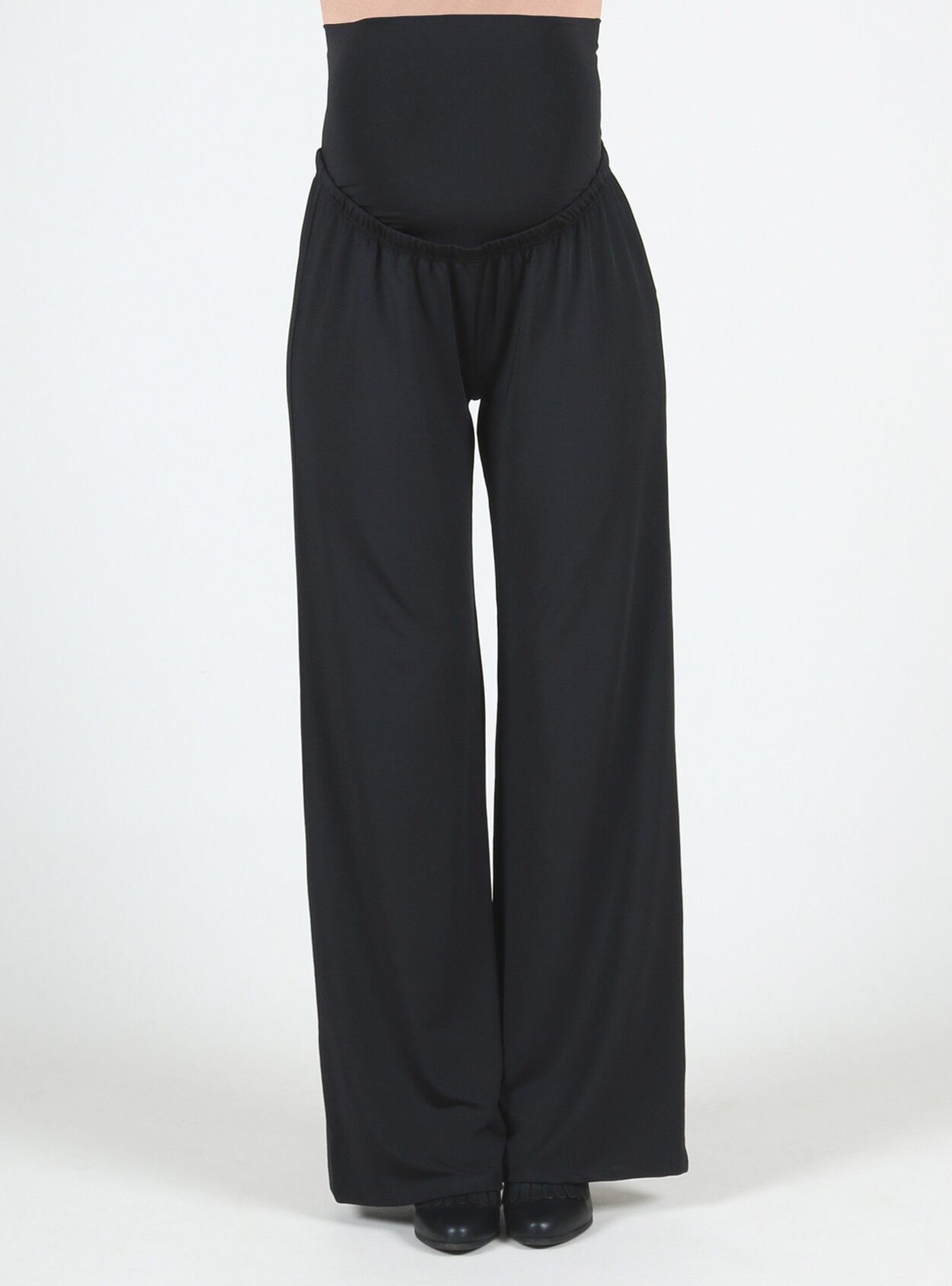 Weite Crêpe-Hose - Schwarz