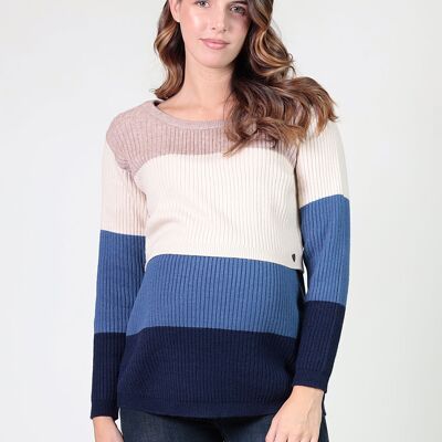 Striped nursing sweater - Navy/Blue