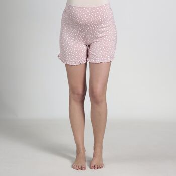 Short de pyjama de grossesse fleuri - Rose 1