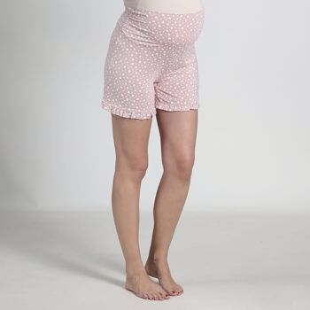 Short de pyjama de grossesse fleuri - Rose 2