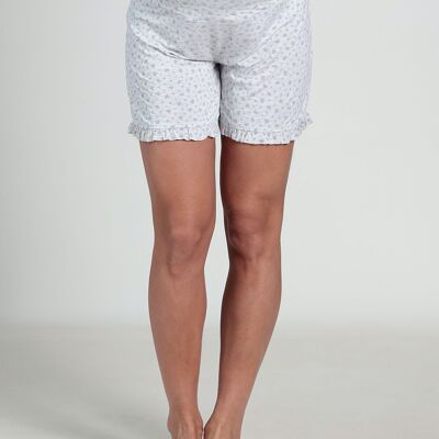 Floral maternity pajama shorts - Heather gray