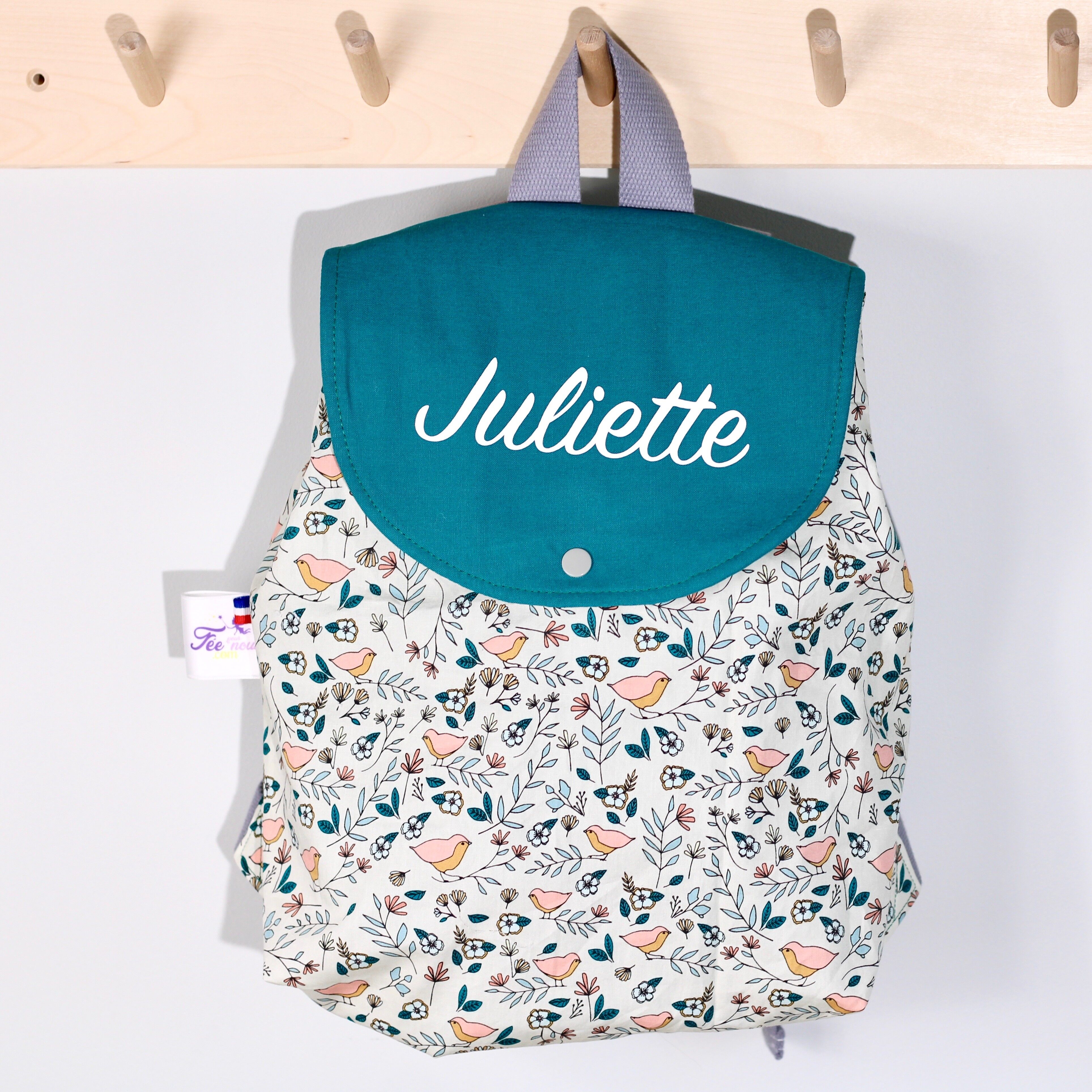 Kindergarten children's backpack - jungle green birdy