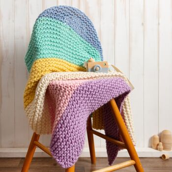 Kit de tricot pour débutants Pastel Dreams Blanket 1
