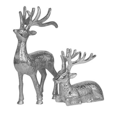 Deer set of 2 aluminum silver