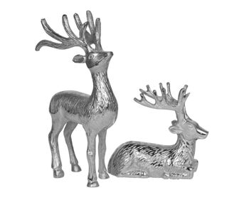 Cerf lot de 2 aluminium argent 2