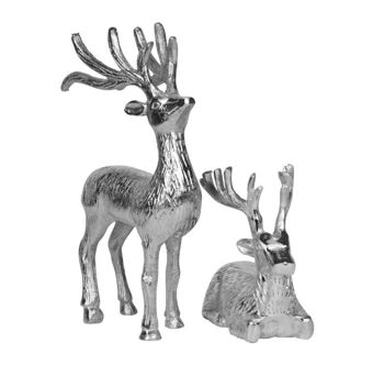 Cerf lot de 2 aluminium argent 3