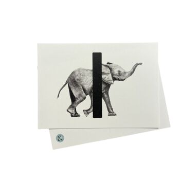 Carte-lettre I avec éléphant 1