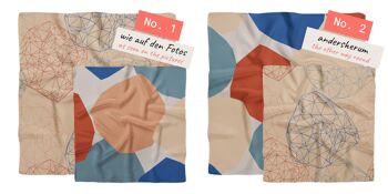 Set furoshiki coloré (beige, bleu, rouge), 2 tailles en coton (set n°1 : lowpoly 70cm + gros objets 50cm) 9