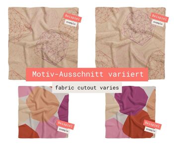Ensemble furoshiki coloré (beige, violet, rouge, rose), 2 tailles en coton (ensemble n°1 : lowpoly 70cm + gros objets 50cm) 8