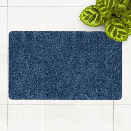 Fußmatte aus Baumwolle; dunkelblau