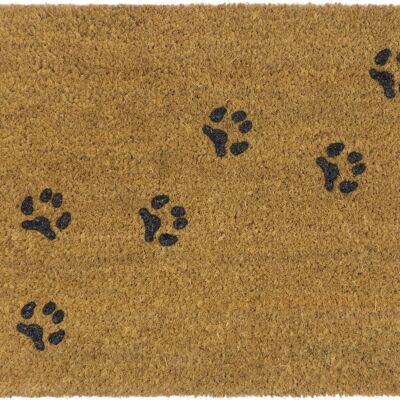 coir doormat; animal paws black