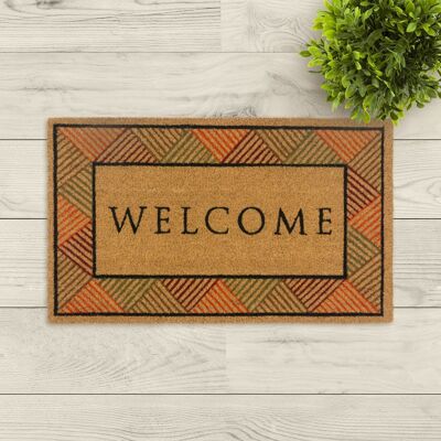 coir doormat; Welcome with frame