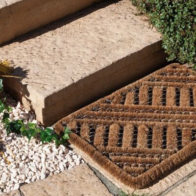 coir doormat; rectangular