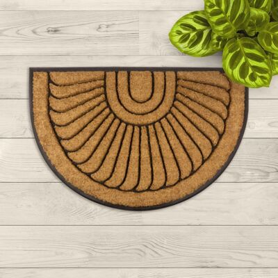 coir doormat; flower