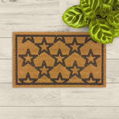 coir doormat; graphic stars