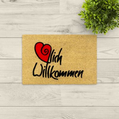 coir doormat; Warm welcome