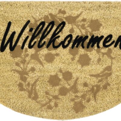 coir doormat; Sayings welcome floral circle