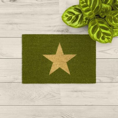 Fußmatte aus Kokos; Grafik Stern grün