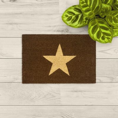 coir doormat; Graphic star brown