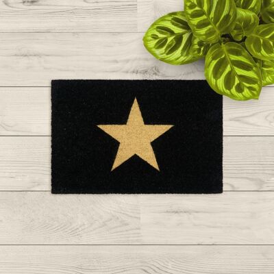 coir doormat; Graphic star black