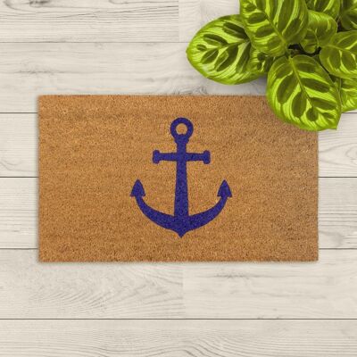 coir doormat; anchor