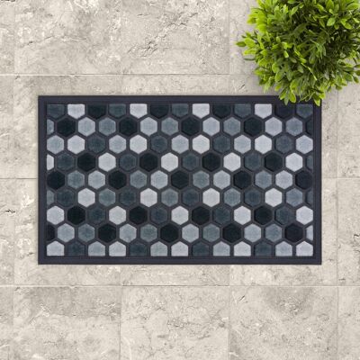doormat; Hexagon shades of grey