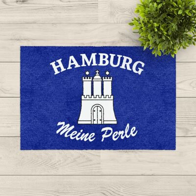 washable doormat; Hamburg blue