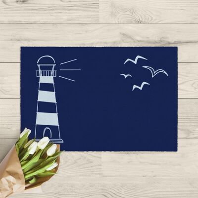 washable doormat; lighthouse