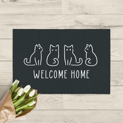 washable doormat; Welcome home cats