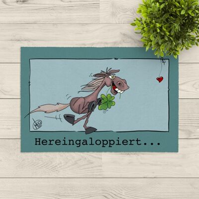 washable doormat; LEO Horse Gallops in