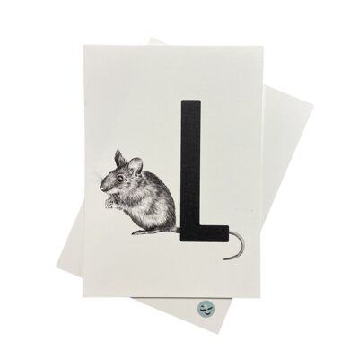 Tarjeta de letra L con ratón